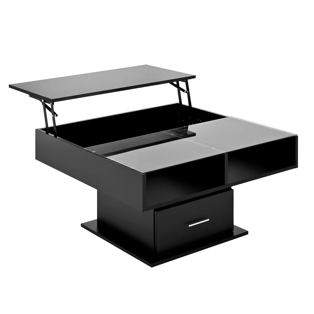 Table Basse Relevable avec LED et Rangement - Design Moderne Kestro