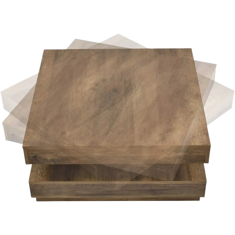 Table Basse Carrée Double Niveau Plateau Tournant Twist