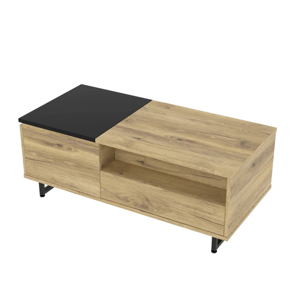 Table Basse Relevable Bois et Métal avec LED - Design Moderne Nexo