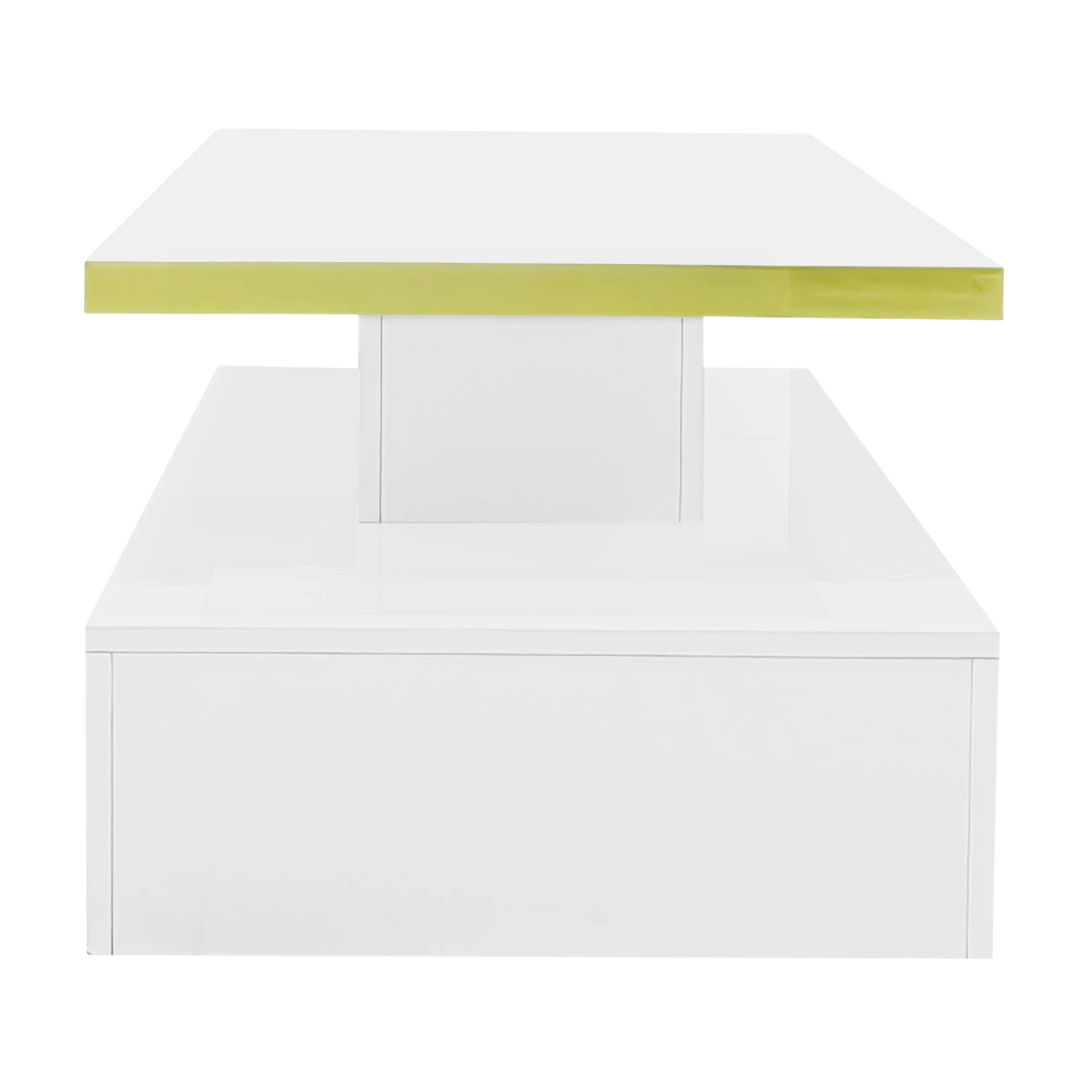 Table Basse à 2 Niveaux avec Tiroir et LED - Design Moderne Vaska