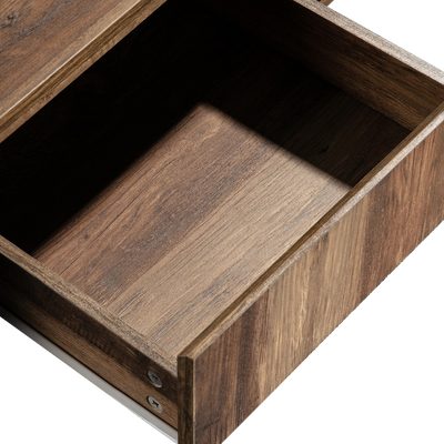 Table Basse en Bois Rectangulaire Design avec Tiroir et Rangements - Style Contemporain Trava