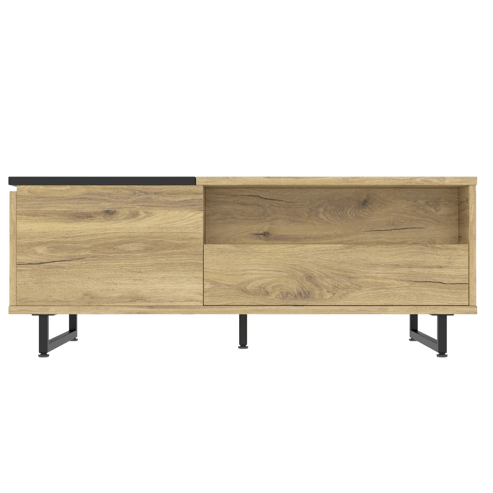 Table Basse Relevable Bois et Métal avec LED - Design Moderne Nexo