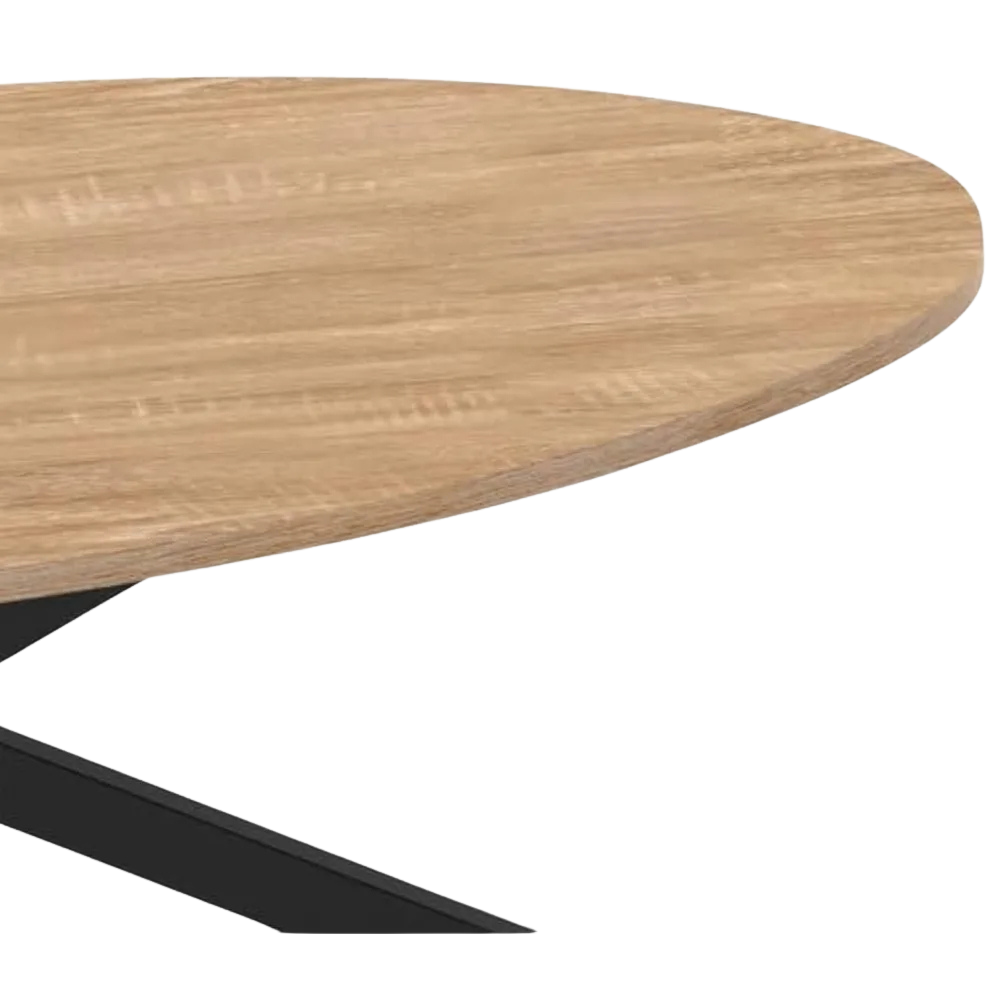 Table Basse Ovale en Bois et Métal - Design Moderne Palvo