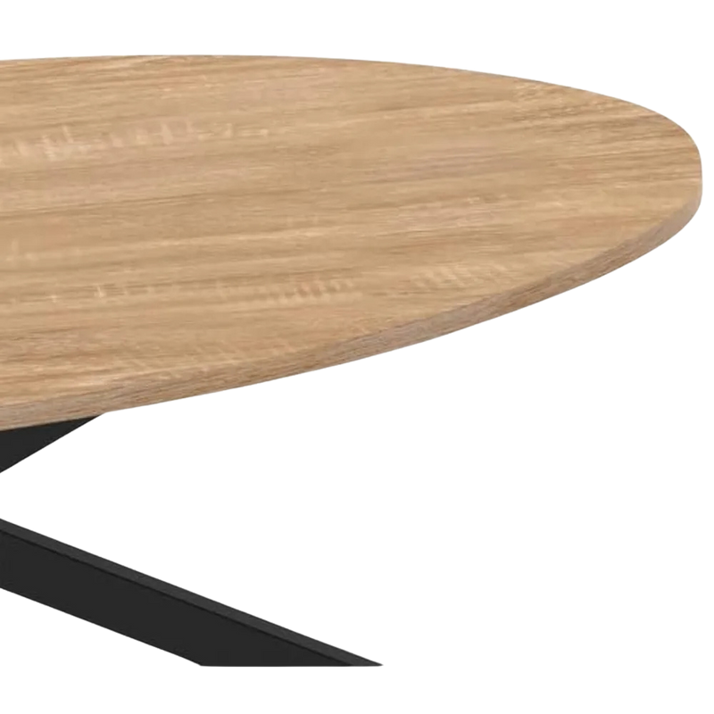 Table Basse Ovale en Bois et Métal - Design Moderne Palvo