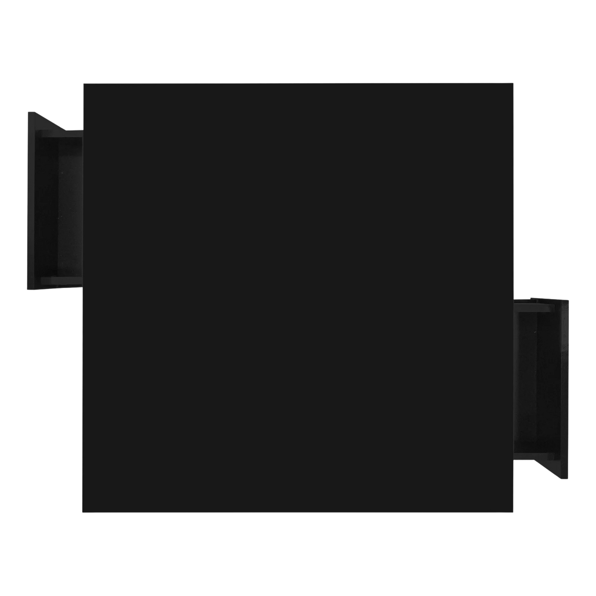 Table Basse Carrée Noire et Dorée avec Rangements - Style Design Nyra