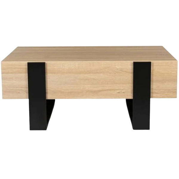 Table Basse Bois Rectangulaire avec Tiroirs - Style Industriel Loft