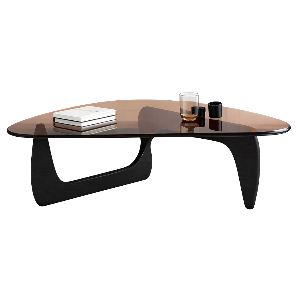Table Basse en Verre et Bois Ovale - Design Scandinave Ovala