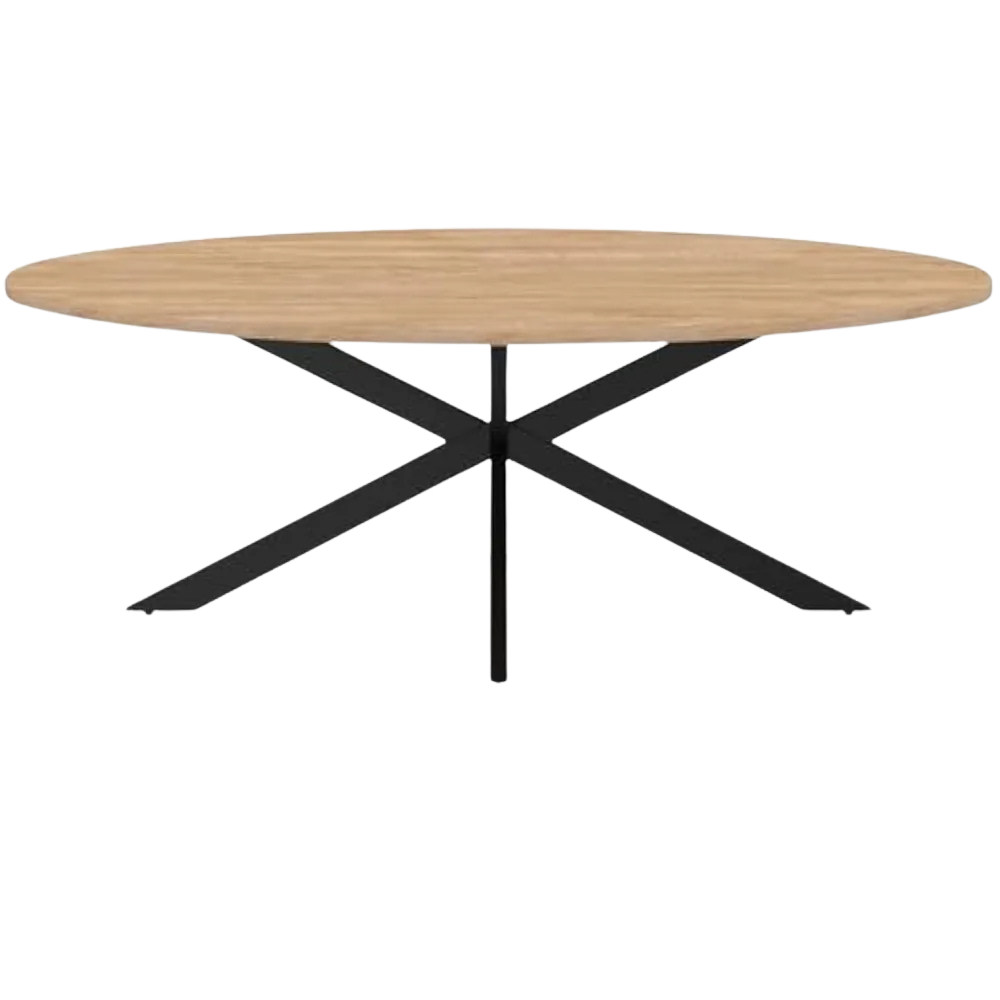 Table Basse Ovale en Bois et Métal - Design Moderne Palvo