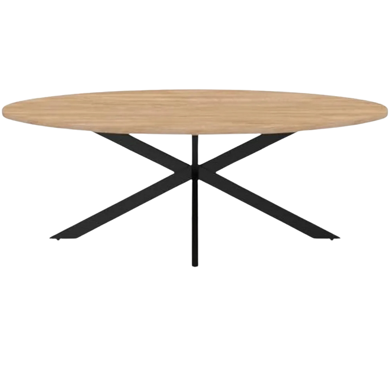 Table Basse Ovale en Bois et Métal - Design Moderne Palvo