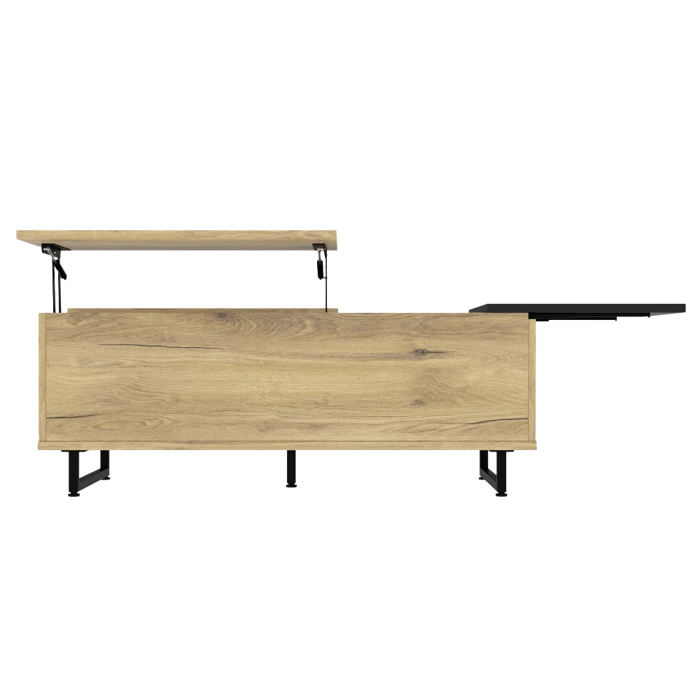 Table Basse Relevable Bois et Métal avec LED - Design Moderne Nexo