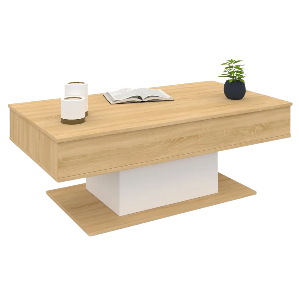 Table Basse Relevable en Bois Rectangulaire Élève