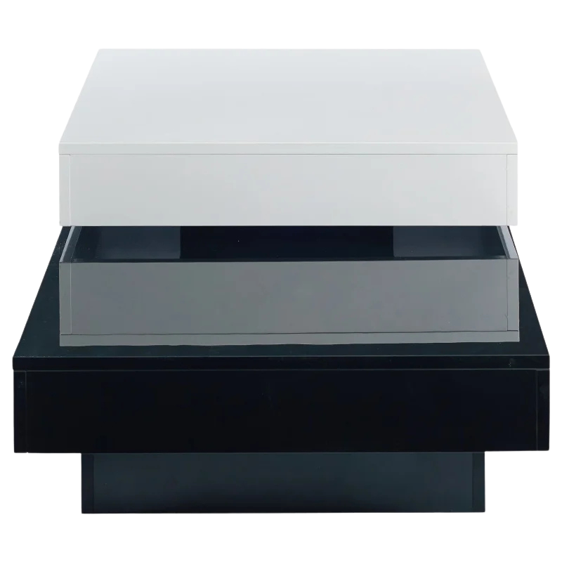 Table Basse Pivotante Double Plateau - Design Moderne Rotor