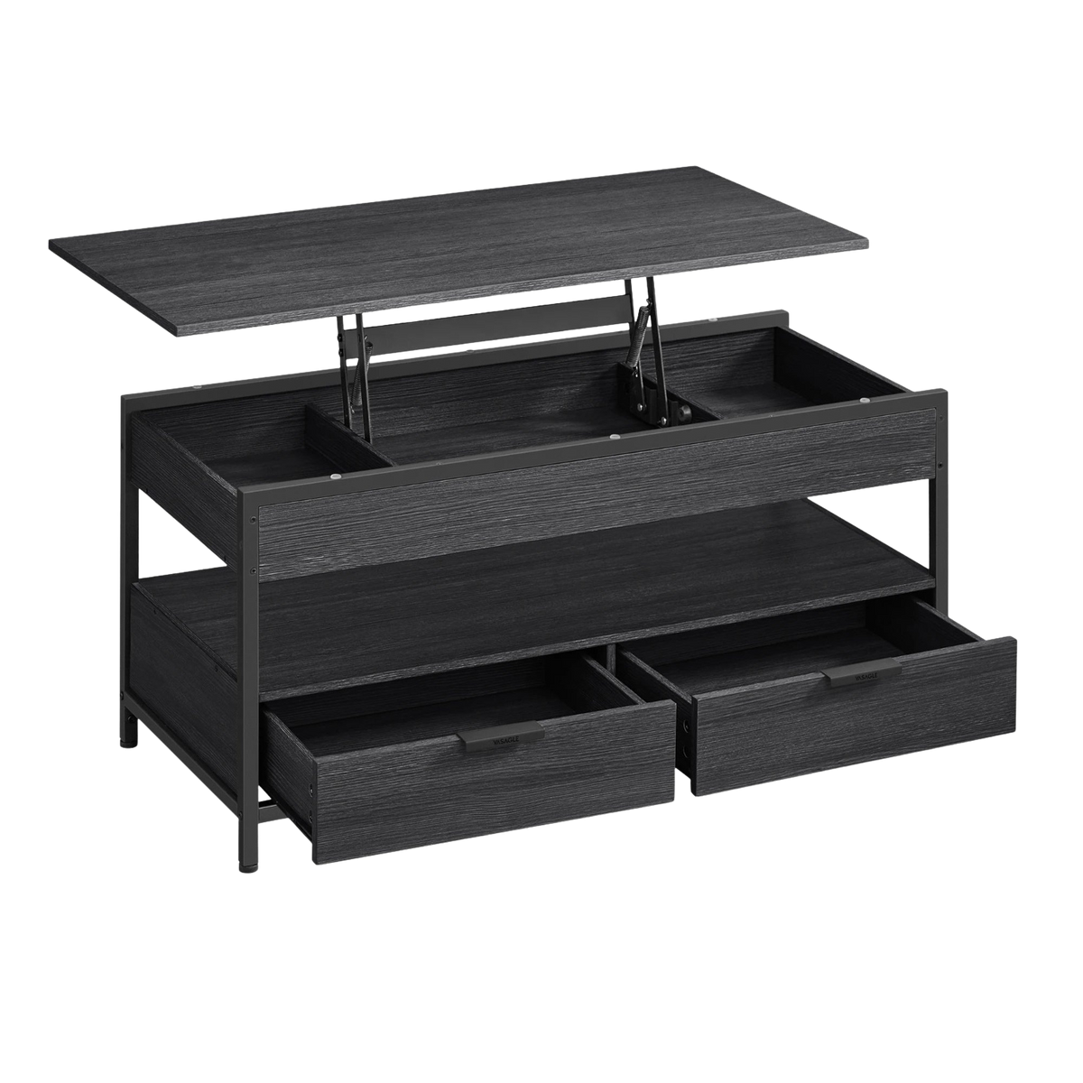 Table Basse Relevable Industrielle avec Rangement - Design Industriel Kravo