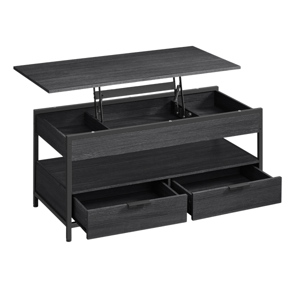 Table Basse Relevable Industrielle avec Rangement - Design Industriel Kravo