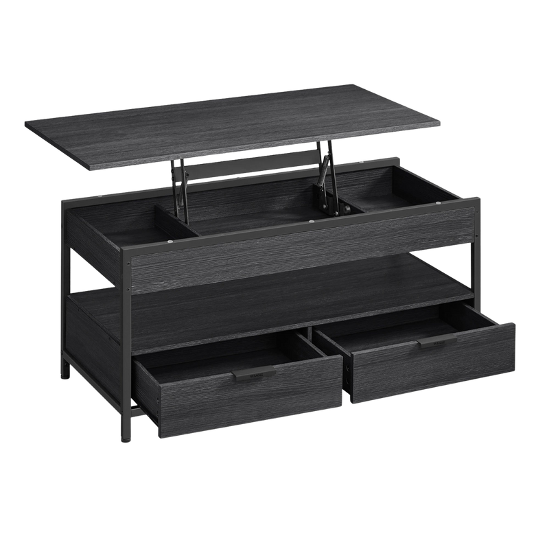 Table Basse Relevable Industrielle avec Rangement - Design Industriel Kravo