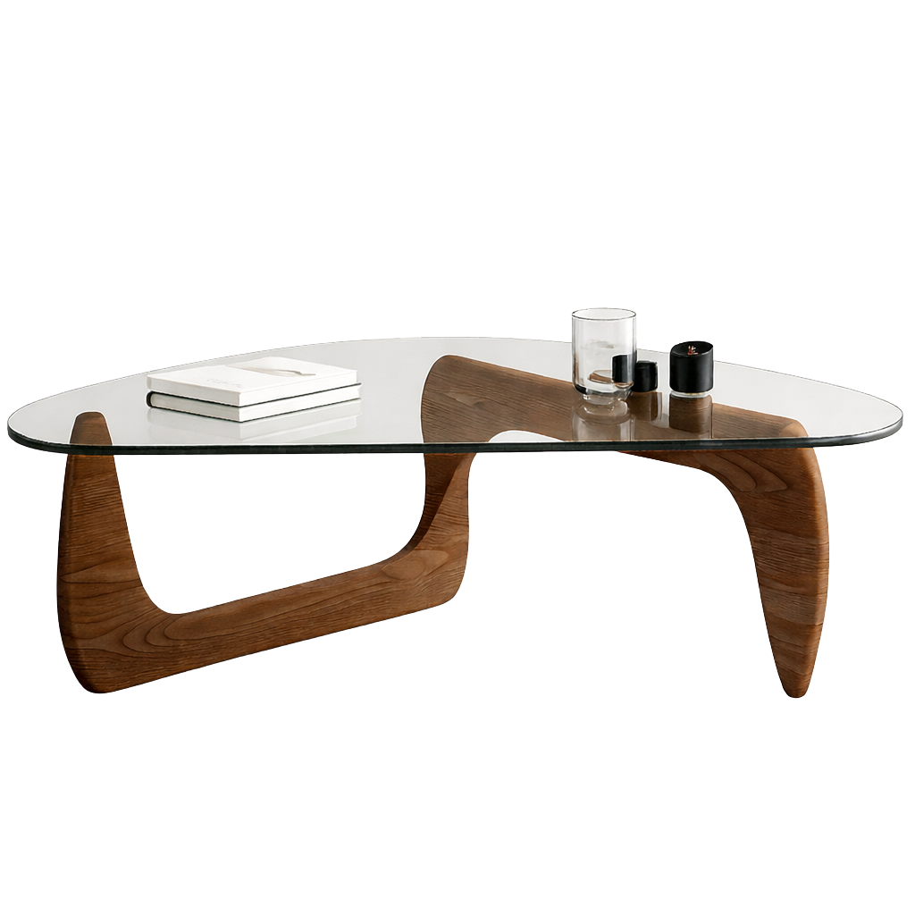 Table Basse en Verre et Bois Ovale - Design Scandinave Ovala