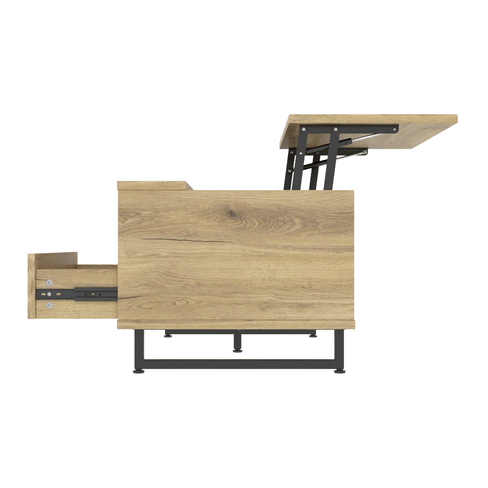 Table Basse Relevable Bois et Métal avec LED - Design Moderne Nexo