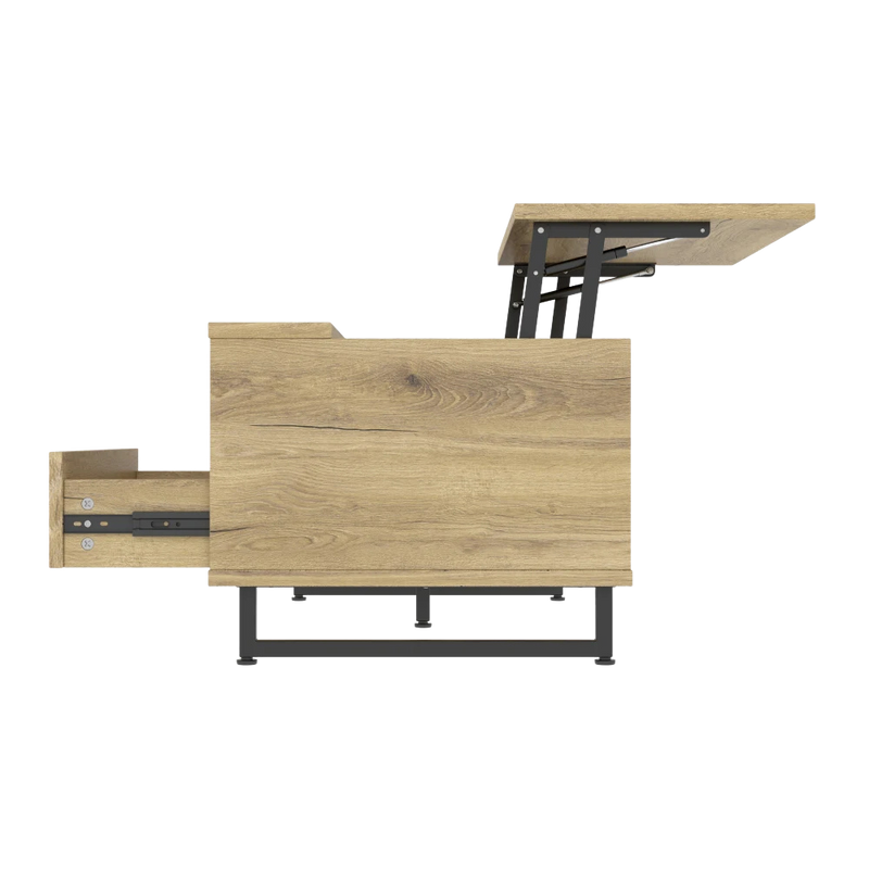 Table Basse Relevable Bois et Métal avec LED - Design Moderne Nexo