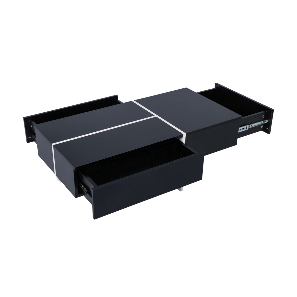 Table Basse Noire et Blanche avec LED - Design Moderne Vindra