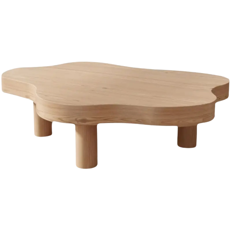 Table Basse en Bois Massif Forme Nuage - Style Scandinave Nubia