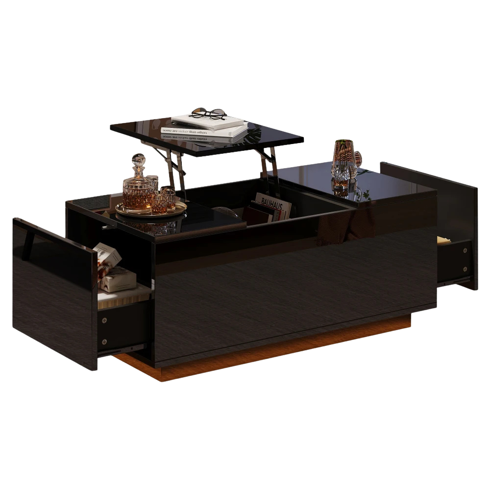 Table Basse Relevable avec LED et Plateau Ajustable - Kavon