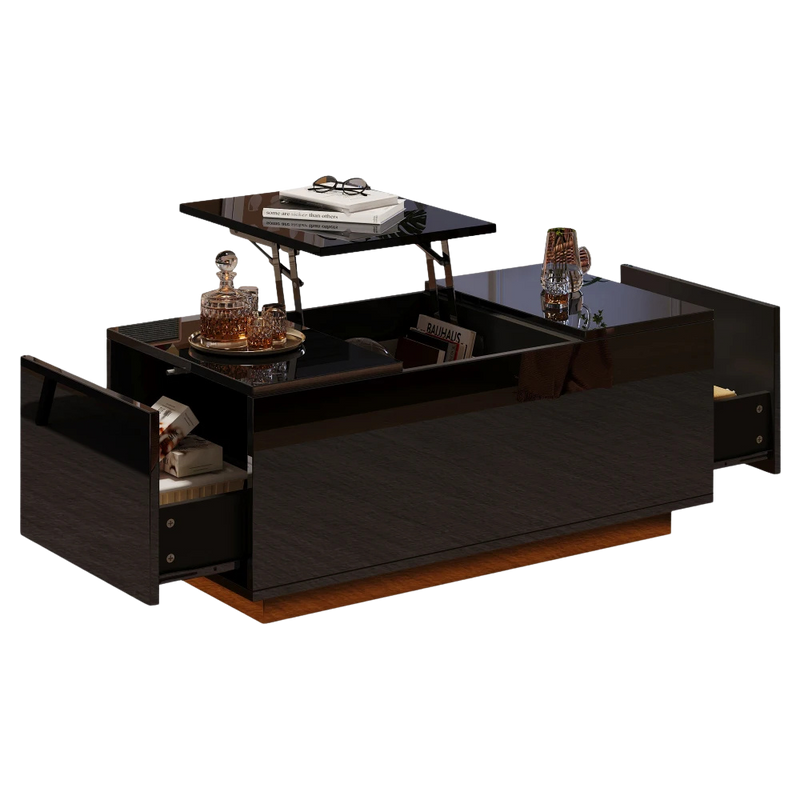 Table Basse Relevable avec LED et Plateau Ajustable - Kavon