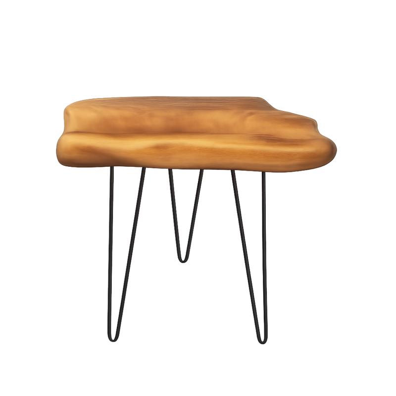Petite Table Basse en Bois Brut - Design Organique Milo
