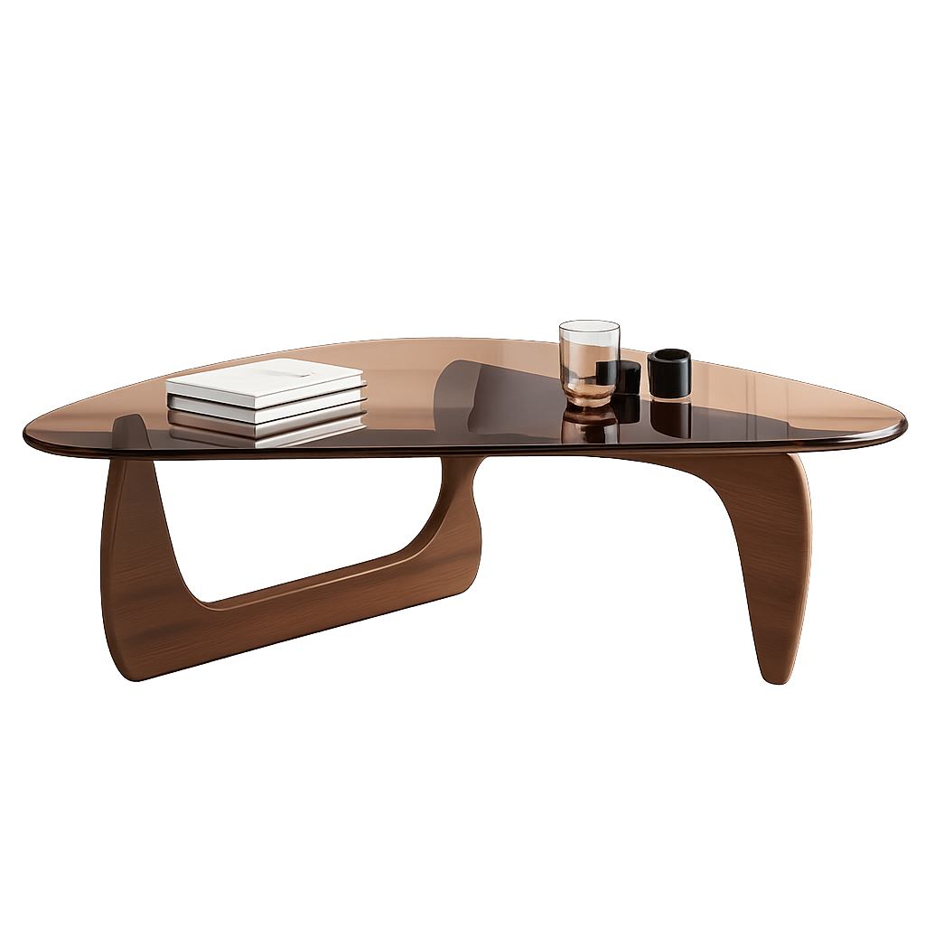 Table Basse en Verre et Bois Ovale - Design Scandinave Ovala