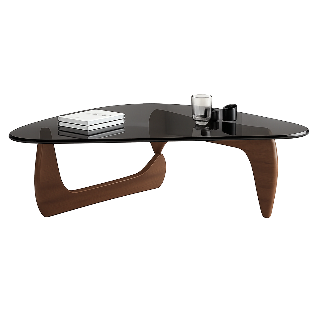 Table Basse en Verre et Bois Ovale - Design Scandinave Ovala