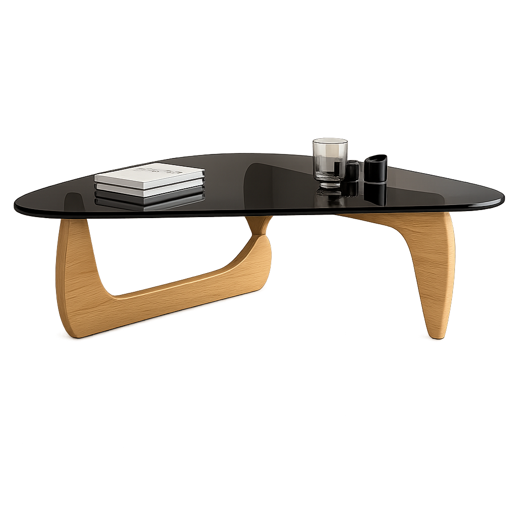 Table Basse en Verre et Bois Ovale - Design Scandinave Ovala
