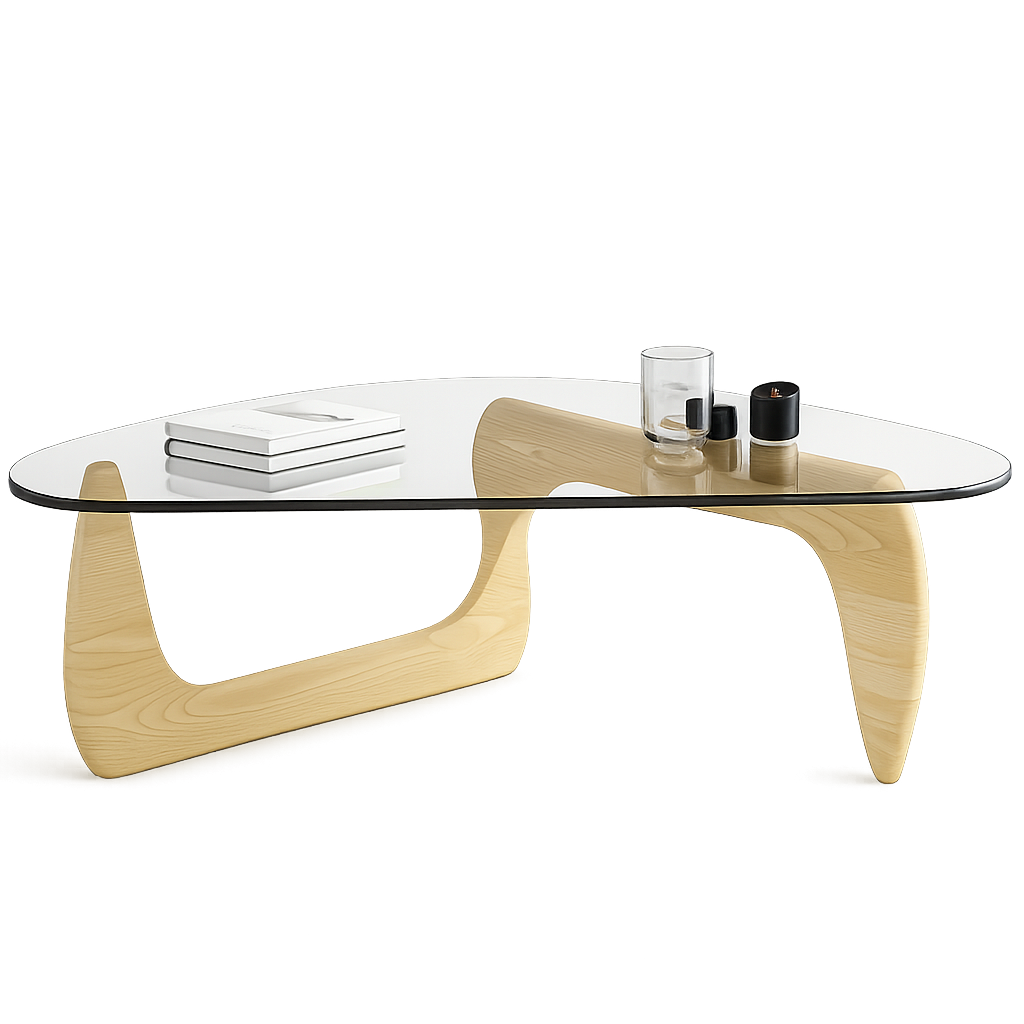 Table Basse en Verre et Bois Ovale - Design Scandinave Ovala