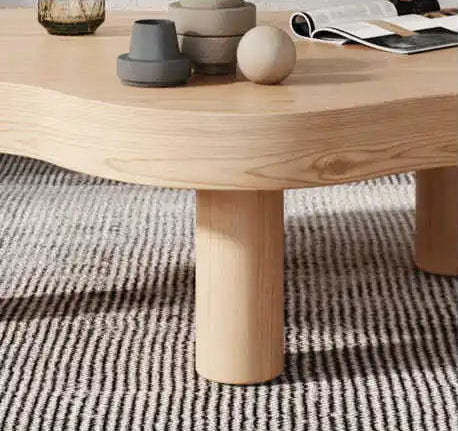 Table Basse en Bois Massif Forme Nuage - Style Scandinave Nubia