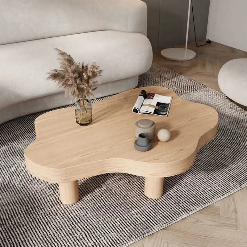 Table Basse en Bois Massif Forme Nuage - Style Scandinave Nubia