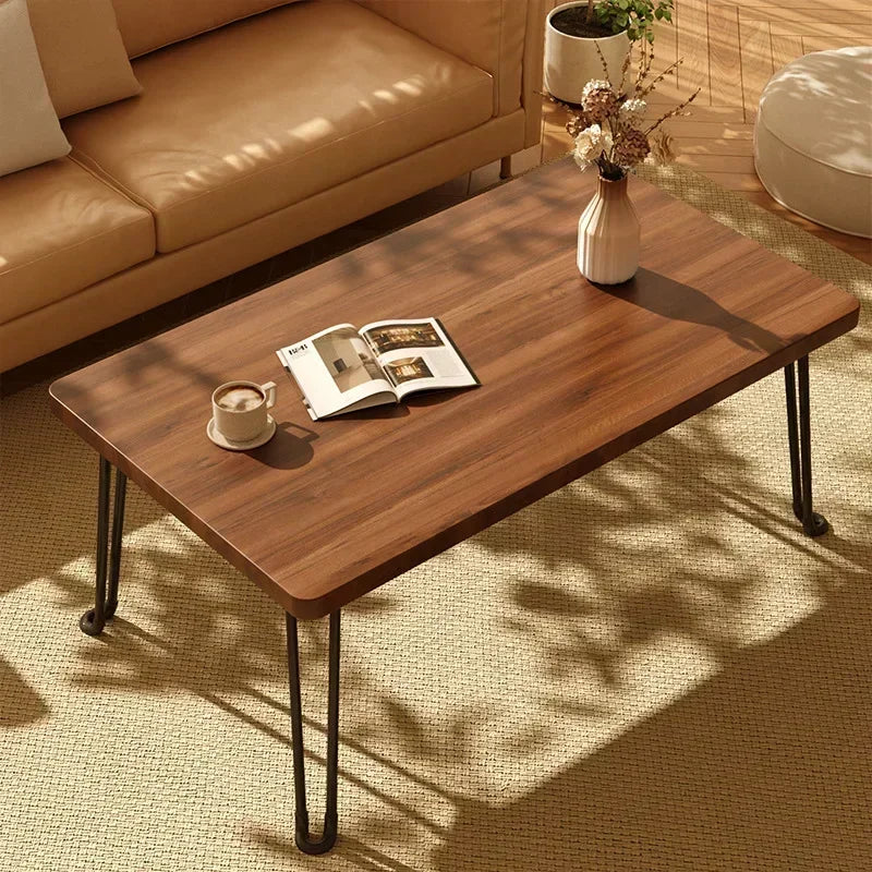 Table Basse Pliante Rectangulaire en Bois pour Petit Espace - Design Moderne Klipa