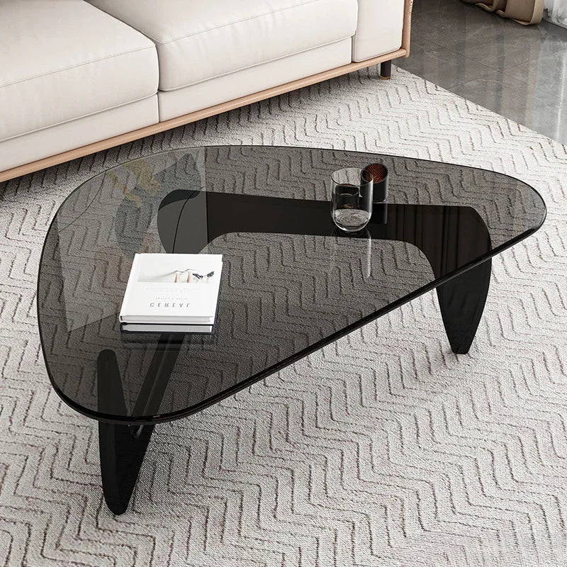 Table Basse en Verre et Bois Ovale - Design Scandinave Ovala