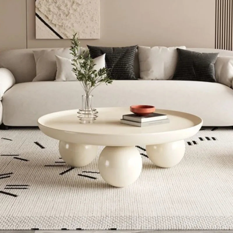 Table Basse Ronde en Métal - Design Minimaliste Moderne Runa