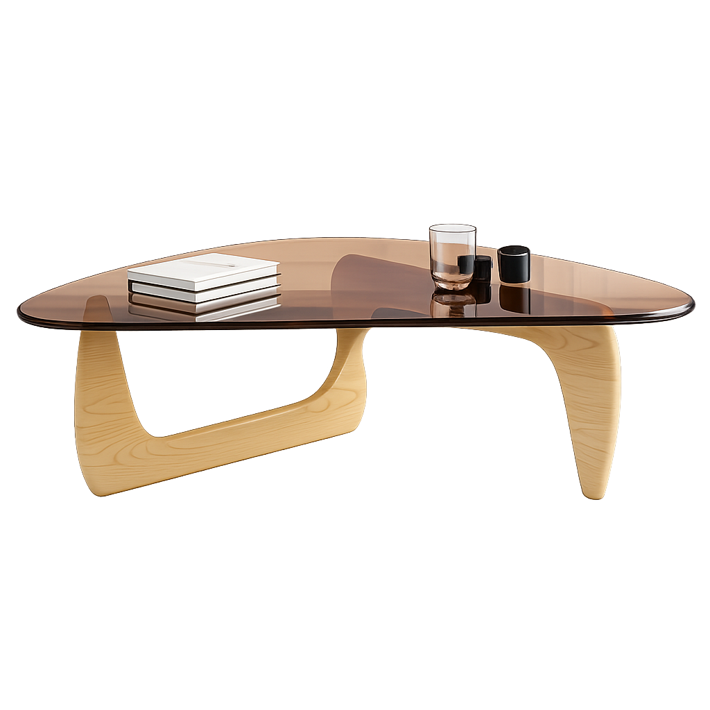 Table Basse en Verre et Bois Ovale - Design Scandinave Ovala