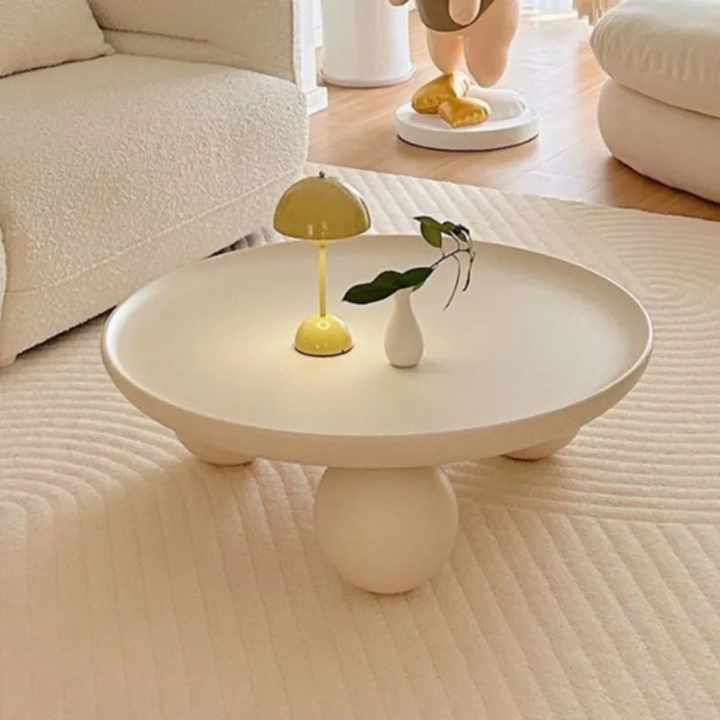 Table Basse Ronde en Métal - Design Minimaliste Moderne Runa