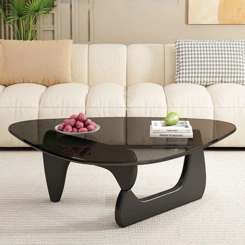 Table Basse en Verre et Bois Ovale - Design Scandinave Ovala