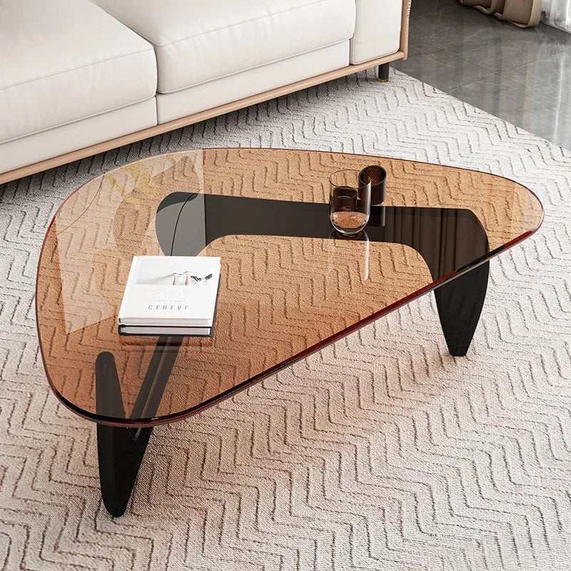 Table Basse en Verre et Bois Ovale - Design Scandinave Ovala