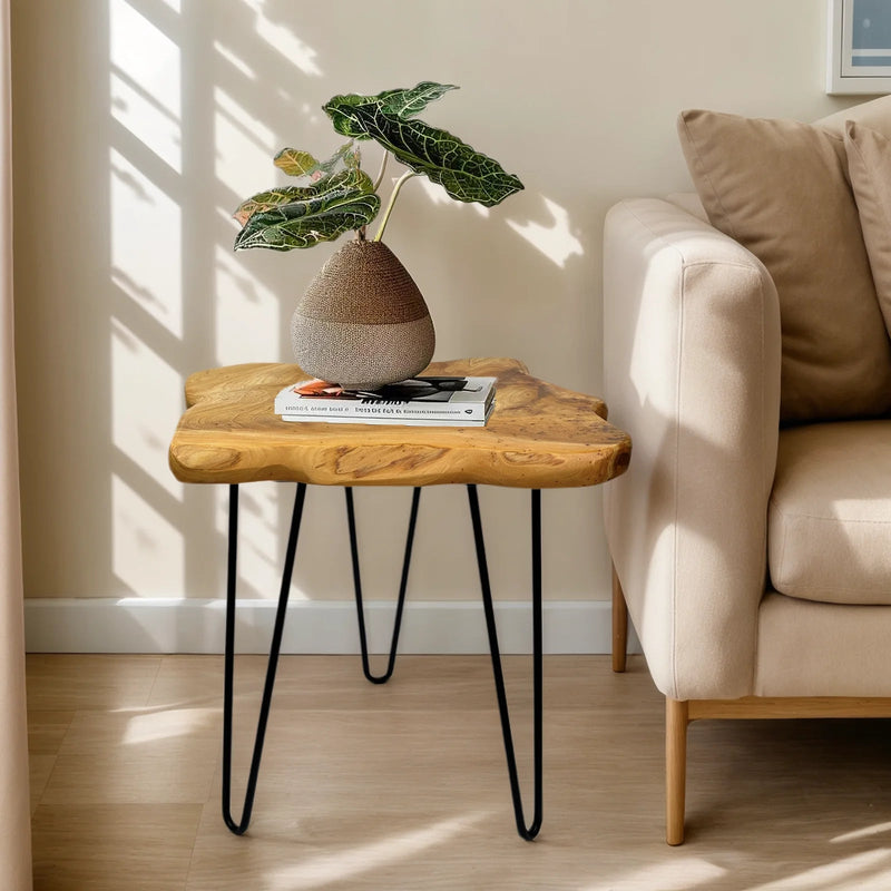 Petite Table Basse en Bois Brut - Design Organique Milo