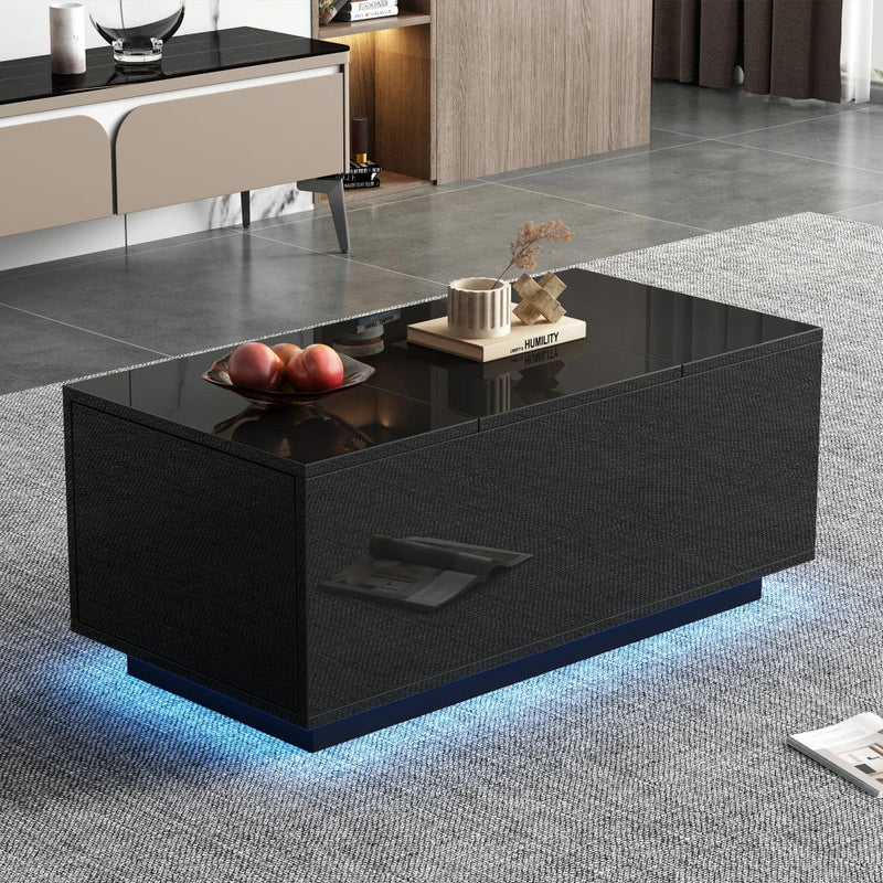 Table Basse Relevable avec LED et Plateau Ajustable - Kavon