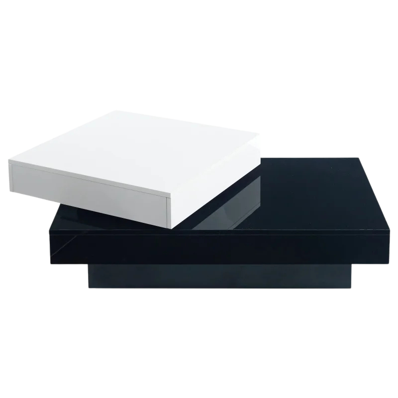 Table Basse Pivotante Double Plateau - Design Moderne Rotor