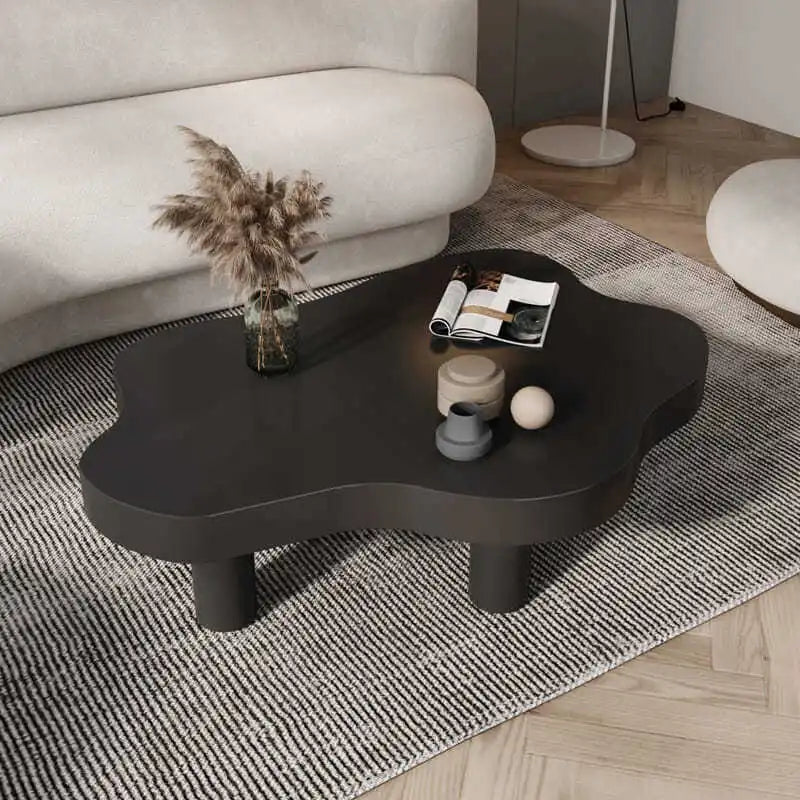 Table Basse en Bois Massif Forme Nuage - Style Scandinave Nubia