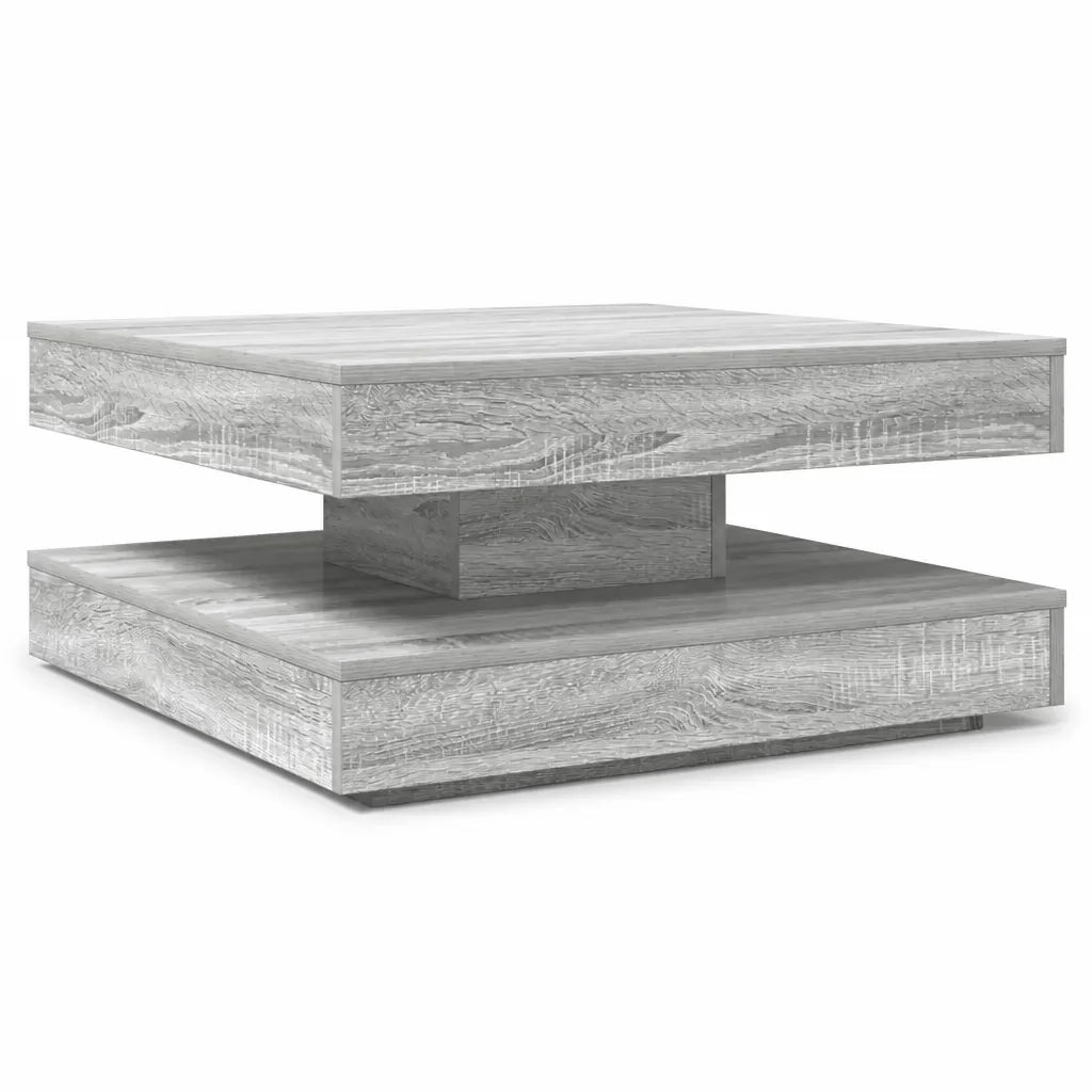 Table Basse Carrée Double Niveau Plateau Tournant Twist