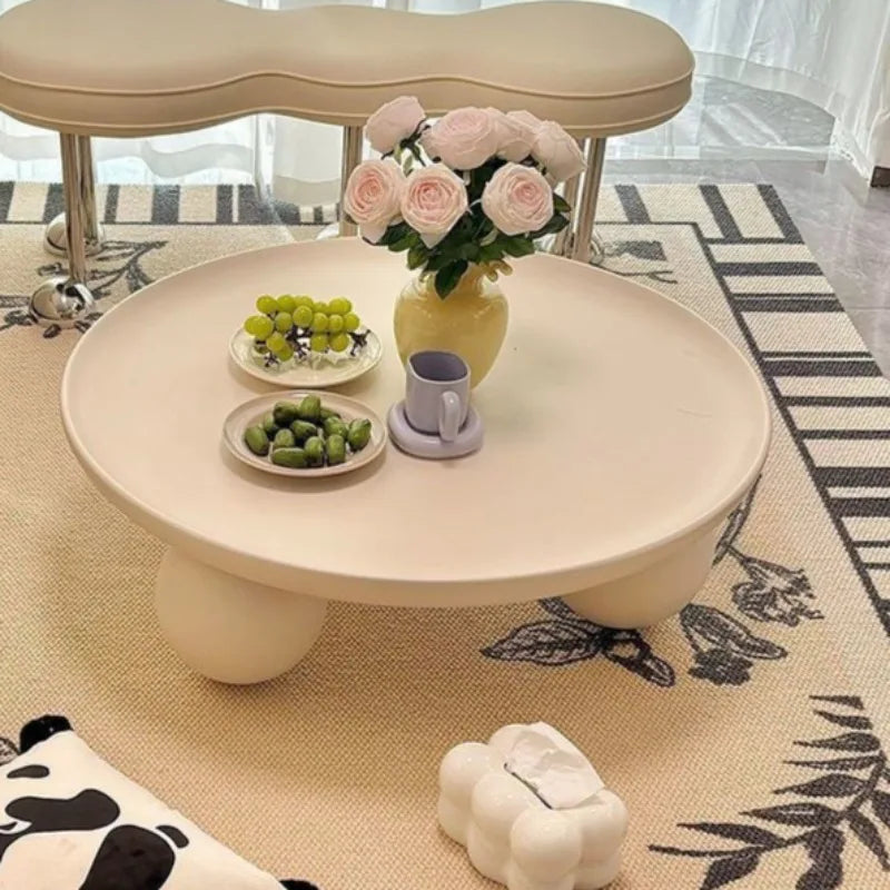 Table Basse Ronde en Métal - Design Minimaliste Moderne Runa