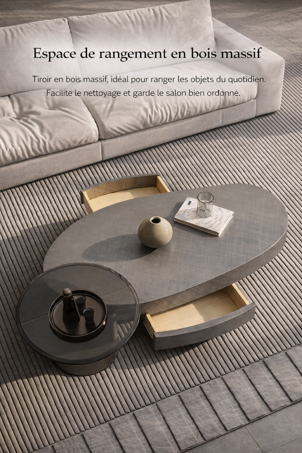 Table Basse Gigogne Ronde en Bois - Design Luxe Organique Sonder