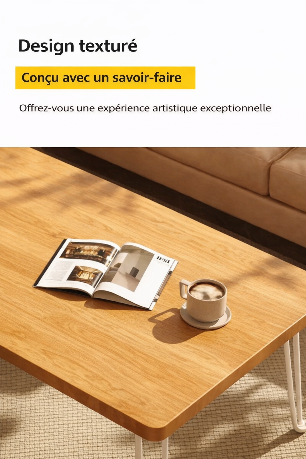 Table Basse Pliante Rectangulaire en Bois pour Petit Espace - Design Moderne Klipa