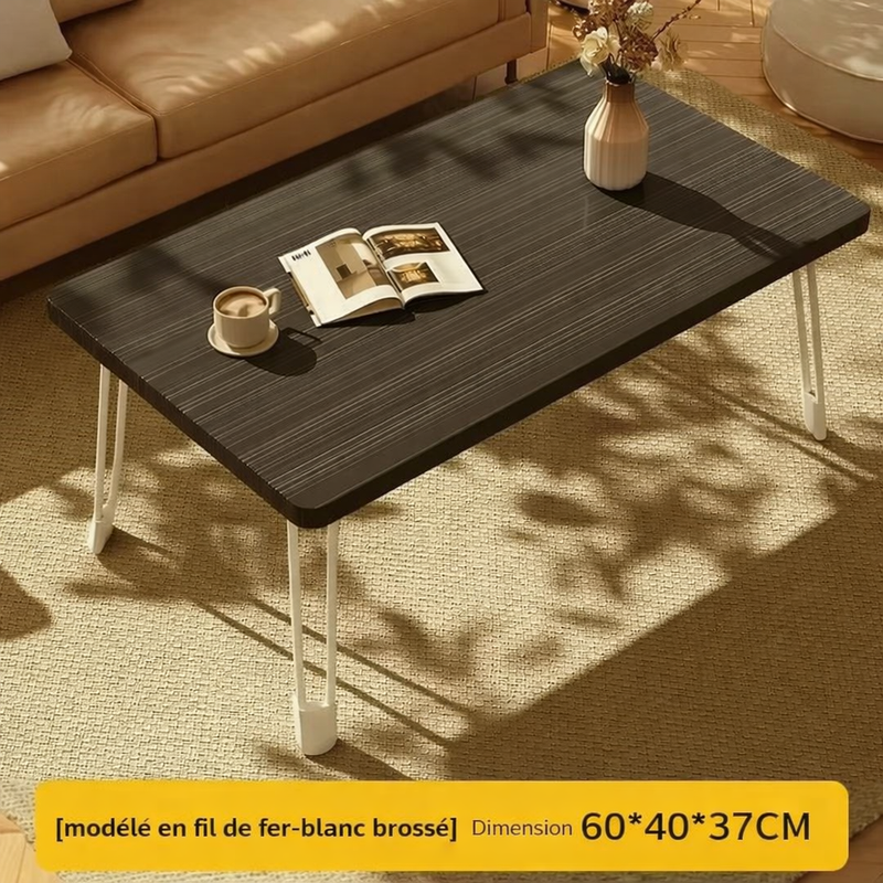 Table Basse Pliante Rectangulaire en Bois pour Petit Espace - Design Moderne Klipa