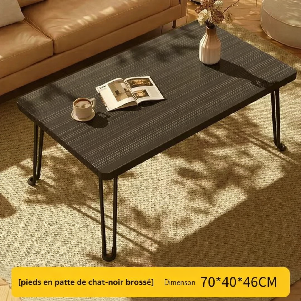 Table Basse Pliante Rectangulaire en Bois pour Petit Espace - Design Moderne Klipa